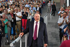 Президент Беларуси Александр Лукашенко на открытии фестиваля