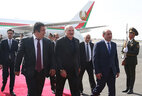 Во время церемонии встречи Президента Беларуси Александра Лукашенко в ереванском аэропорту Звартноц