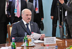 Президент Беларуси Александр Лукашенко на сессии Совета коллективной безопасности ОДКБ в узком составе