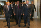 Президент России Владимир Путин, Президент Таджикистана Эмомали Рахмон, Президент Беларуси Александр Лукашенко