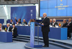 Belarus President Alexander Lukashenko delivers remarks