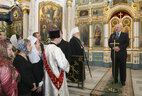 Александр Лукашенко и Митрополит Павел в Свято-Духовом кафедральном соборе