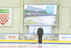 Александр Лукашенко во время открытия Ледовой арены в Шклове