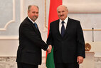 Belarus President Alexander Lukashenko and Ambassador Extraordinary and Plenipotentiary of Argentina to Belarus Ricardo Ernesto Lagorio