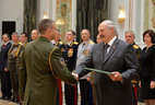 Graduate of the General Staff Department of the Military Academy Andrei Dubkovsky receives a letter of commendation from the President