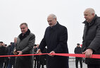 Аляксандр Лукашэнка ў час цырымоніі адкрыцця руху на МКАД-2
