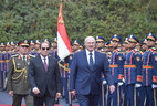 Belarus President Aleksandr Lukashenko and Egypt President Abdel Fattah el-Sisi during the ceremony of official welcome