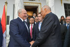 Belarus President Aleksandr Lukashenko and Speaker of the House of Representatives, the parliament of Egypt, Ali Abdel Aal Sayyed Ahmed