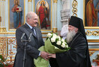 Президент Беларуси Александр Лукашенко и епископ Могилевский и Мстиславский Софроний