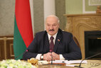 Президент Беларуси Александр Лукашенко во время встречи с Государственным секретарем США Майклом Помпео