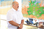 Alexander Lukashenko at OAO Aleksandriyskoye in Shklov District