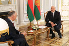 Аляксандр Лукашэнка на сустрэчы з Прэзідэнтам Малдовы Ігарам Дадонам