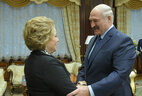 Президент Беларуси Александр Лукашенко и Председатель Совета Федерации Федерального собрания Российской Федерации Валентина Матвиенко