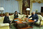 Во время встречи с Председателем Совета Федерации Федерального собрания России Валентиной Матвиенко
