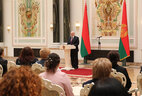 Belarus President Aleksandr Lukashenko delivers a speech