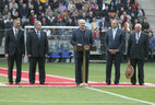 Александр Лукашенко во время церемонии открытия стадиона.
