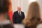 Belarus President Aleksandr Lukashenko during the ceremony