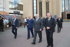 Александр Лукашенко во время посещения железнодорожной станции в Гомеле