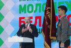 Аляксандр Лукашэнка на з’ездзе БРСМ