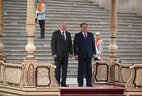 Церемония официальной встречи Президента Беларуси Александра Лукашенко Президентом Таджикистана Эмомали Рахмоном