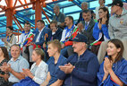 Александр Лукашенко на соревнованиях по гребле на байдарках и каноэ II Европейских игр