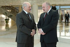 Встреча Президента Беларуси Александра Лукашенко и Президента Грузии Георгия Маргвелашвили во Дворце Независимости