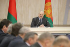 Александр Лукашенко во время совещания по вопросам развития льняной отрасли и переработки льна