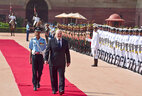Торжественная церемония встречи Президента Беларуси Александра Лукашенко с участием роты почетного караула