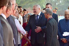 Президент Беларуси Александр Лукашенко во время торжественной встречи