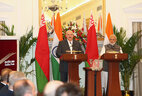 Встреча Президента Беларуси Александра Лукашенко и Премьер-министра Индии Нарендры Моди с представителями средств массовой информации