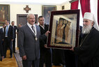 Александр Лукашенко во время встречи с Патриархом Сербским Иринеем