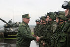 Belarus President Alexander Lukashenko observes the Belarusian-Russian strategic army exercise Zapad 2017