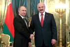 Президенты Беларуси и России Александр Лукашенко и Владимир Путин