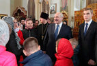 Aleksandr Lukashenko during the visit to the Church of the Annunciation in Malye Lyady village