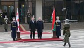Церемония официальной встречи Президента Грузии Георгия Маргвелашвили во Дворце Независимости в Минске