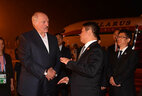 Belarus President Alexander Lukashenko arrives in Qingdao
