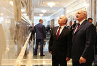 Президент Беларуси Александр Лукашенко и Президент России Владимир Путин перед заседанием Высшего государственного совета Союзного государства