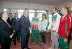 Аляксандр Лукашэнка ў час наведвання ўніверсітэта