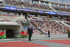 Belarus President Alexander Lukashenko during the opening ceremony of the Dinamo Stadium