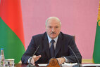 Александр Лукашенко во время совещания о развитии юго-восточных районов Могилевской области