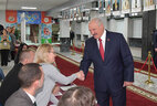 Аляксандр Лукашэнка на выбарчым участку