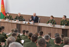 Во время встречи с курсантами, слушателями и профессорско-преподавательским составом Военной академии