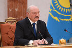 Belarus President Alexander Lukashenko during the extended-format talks