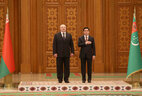 Церемония официальной встречи Александра Лукашенко Президентом Туркменистана Гурбангулы Бердымухамедовым