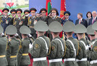 Belarus President Alexander Lukashenko at the parade to mark Belarus’ Independence Day