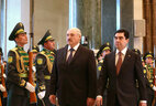 Церемония официальной встречи Александра Лукашенко Президентом Туркменистана Гурбангулы Бердымухамедовым