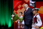 Прэзідэнт Беларусі Аляксандр Лукашэнка на ўрачыстым сходзе