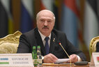 Президент Беларуси Александр Лукашенко во время международной конференции "Политика нейтралитета: международное сотрудничество во имя мира, безопасности и развития"