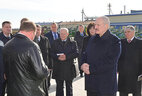 Александр Лукашенко во время посещения сельхозпредприятия "Газовик-Сипаково" в агрогородке Добрейка
