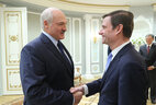 Belarus President Aleksandr Lukashenko and U.S. Under Secretary of State for Political Affairs David Hale